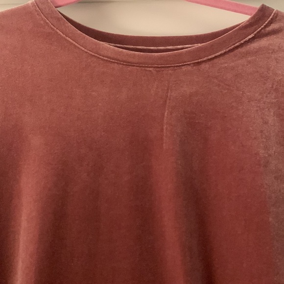 Blush Pink Velvet Abercrombie Tee - Picture 3 of 6
